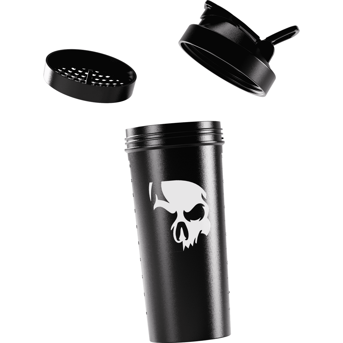 Coqueteleira Shaker Caveira Preta 700ml com Rede