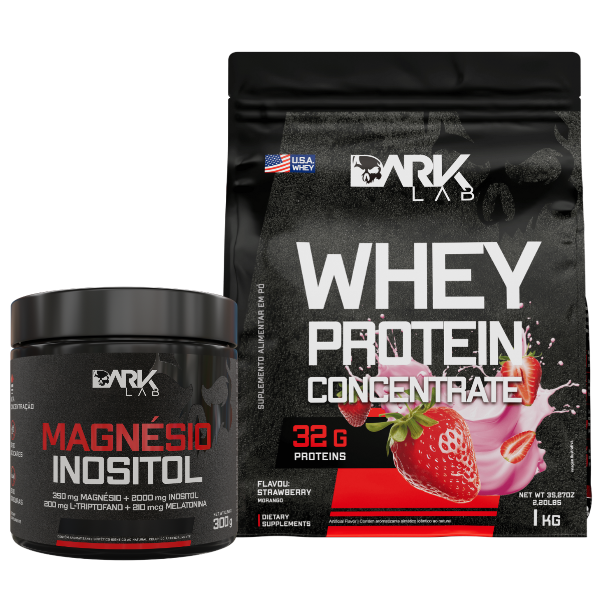 Magnésio Inositol 300g + Whey Protein Concentrado 1KG