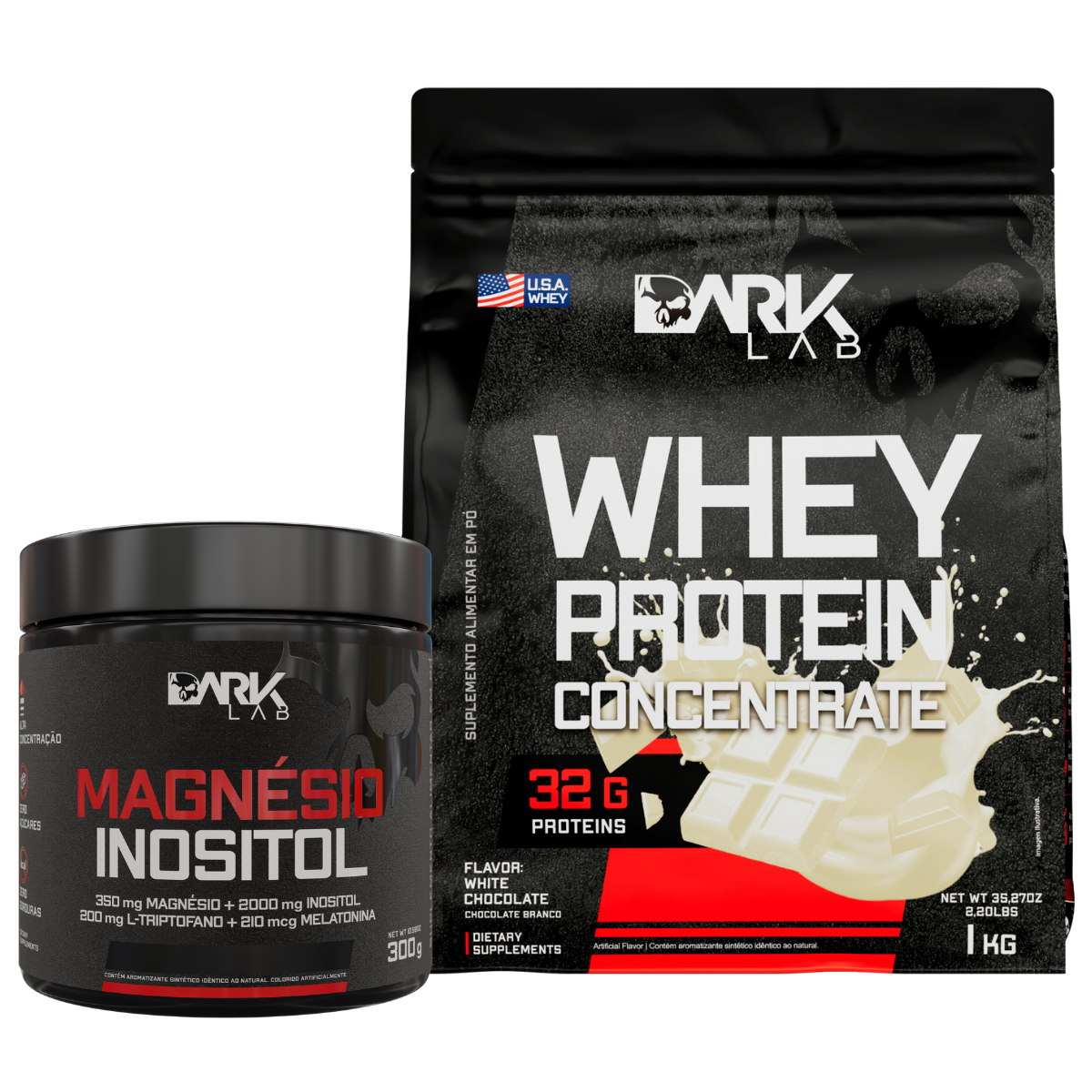 Magnésio Inositol 300g + Whey Protein Concentrado 1KG